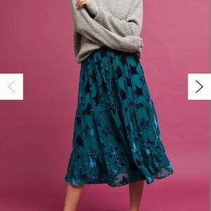 Anthropologie Starry Eyed Velvet Burnout skirt